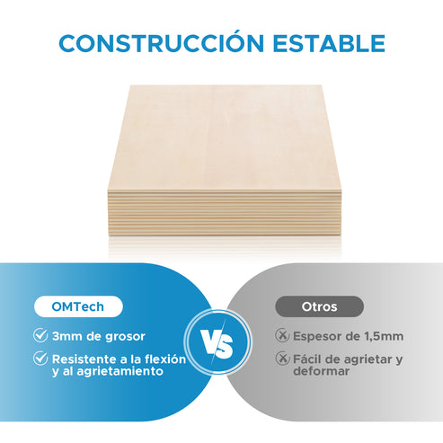 Tablero Madera Contrachapada para Corte por Laser, CNC Router,Bricolaje, Manualidad-Abedul de Primera Calidad