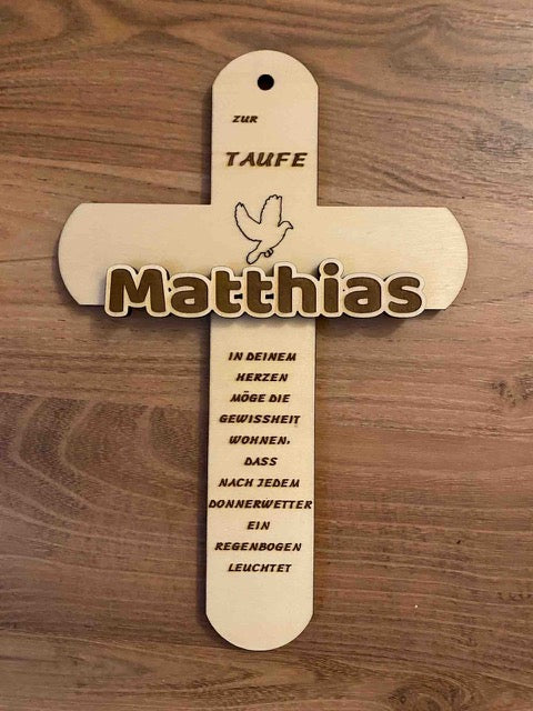 cruz de madera con paloma