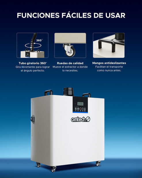 Purificador de Humo de 300W con Filtro de Cartucho 3 en 1 para Cortadoras Láser | LSP-300