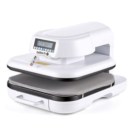 Prensa térmica automática OMTech DTF de 38 × 38 cm con apertura automática, guía láser y bandeja extraíble